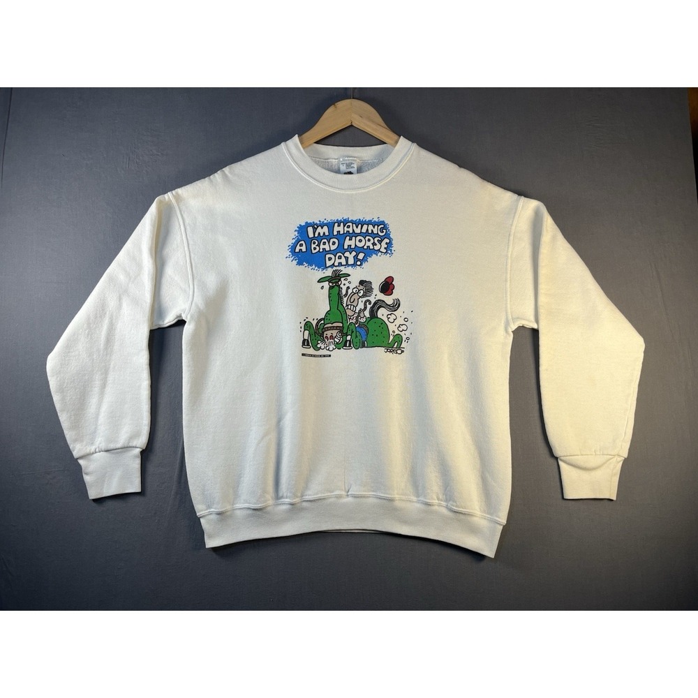 Vtg Jared D Lee Studio Sweatshirt Im Having A Bad Horse Day 1995 Crewneck Large